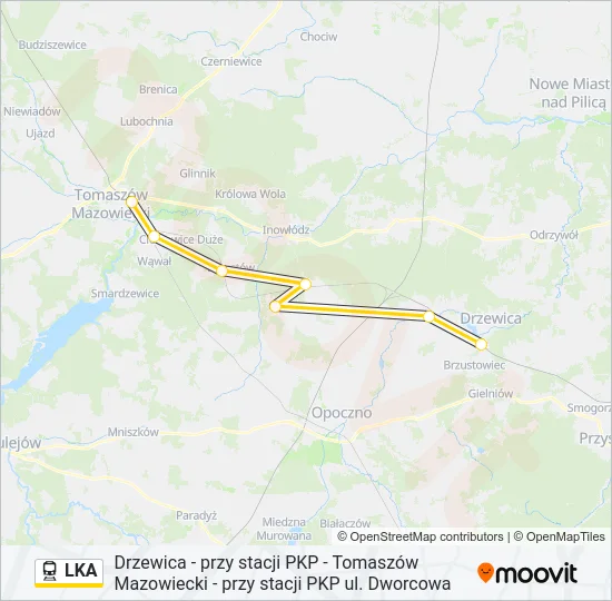 Поезд LKA: карта маршрута