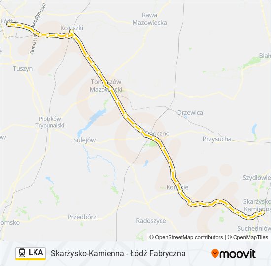 Поезд LKA: карта маршрута