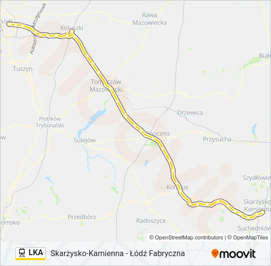 Поезд LKA: карта маршрута