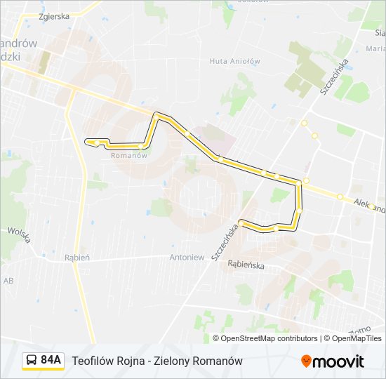 84A bus Line Map