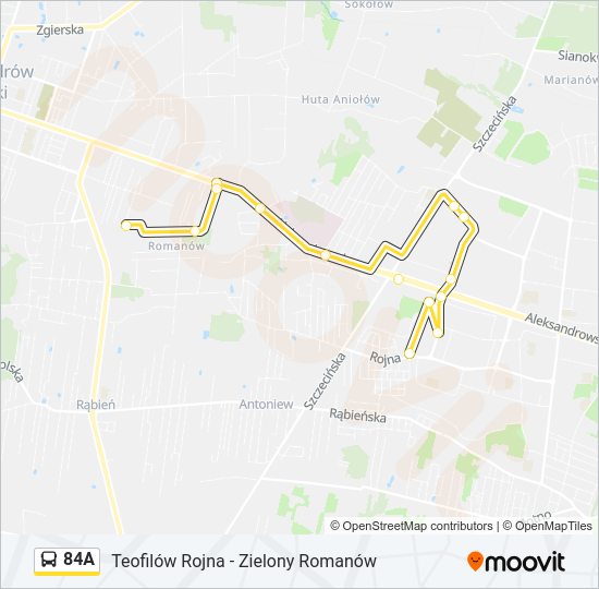 84A bus Line Map