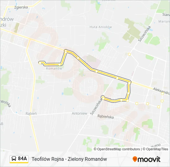 Автобус 84A: карта маршрута