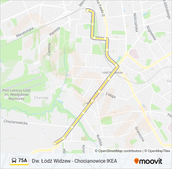 75A bus Line Map