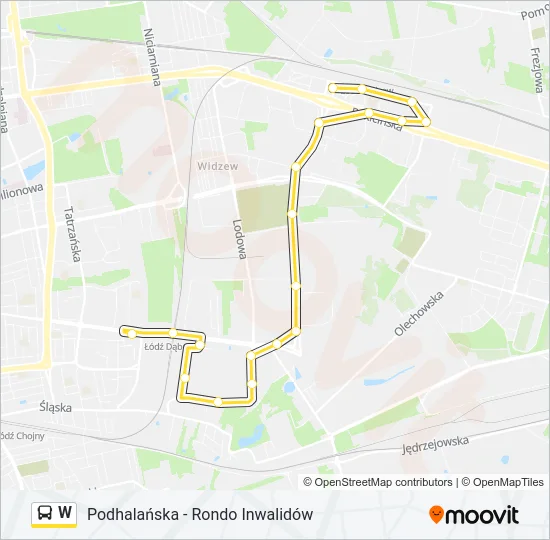 W Bus Line Map
