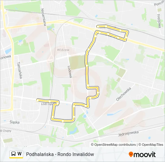 W Bus Line Map