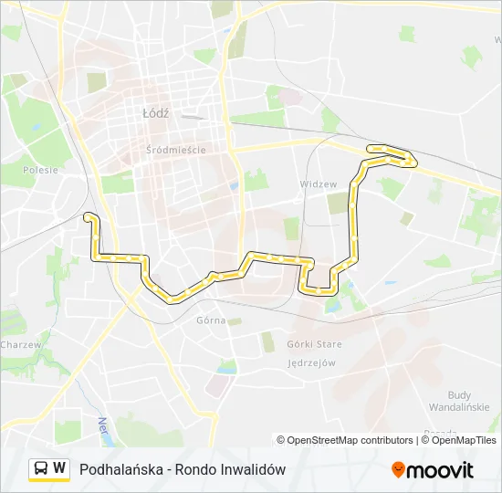 W Bus Line Map