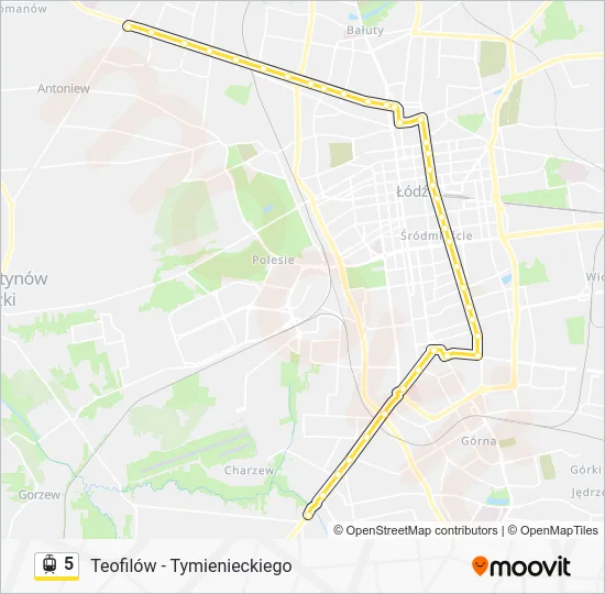Трамвай 5: карта маршрута