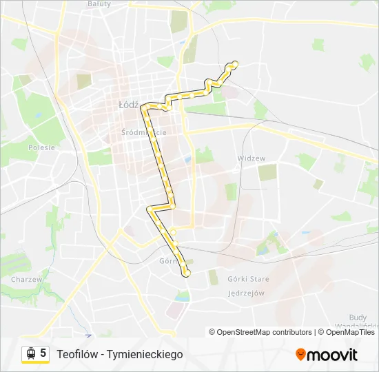Трамвай 5: карта маршрута