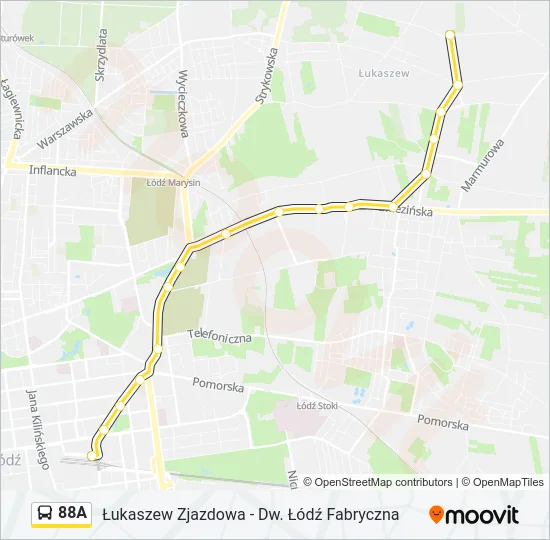 88A Bus Line Map