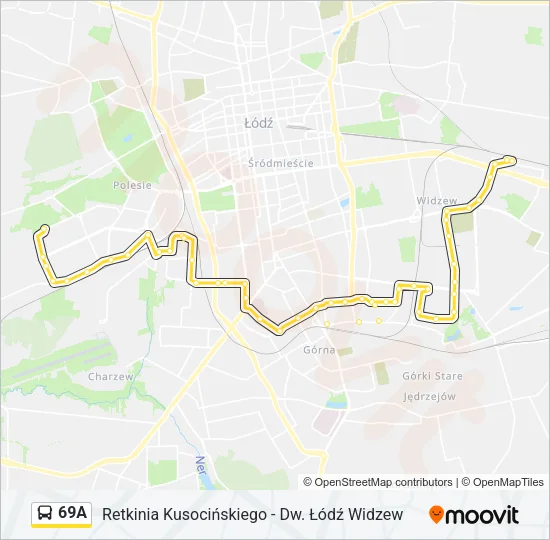 Автобус 69A: карта маршрута