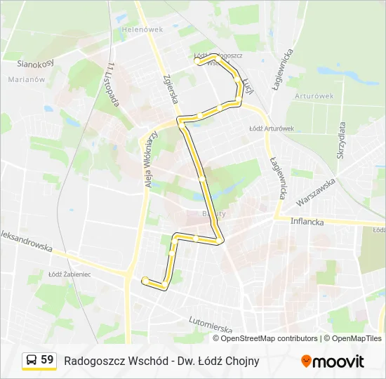 Автобус 59: карта маршрута