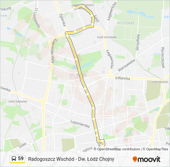 Автобус 59: карта маршрута