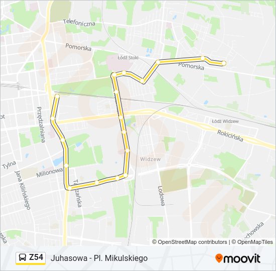 Z54 bus Line Map