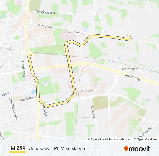 Z54 bus Line Map