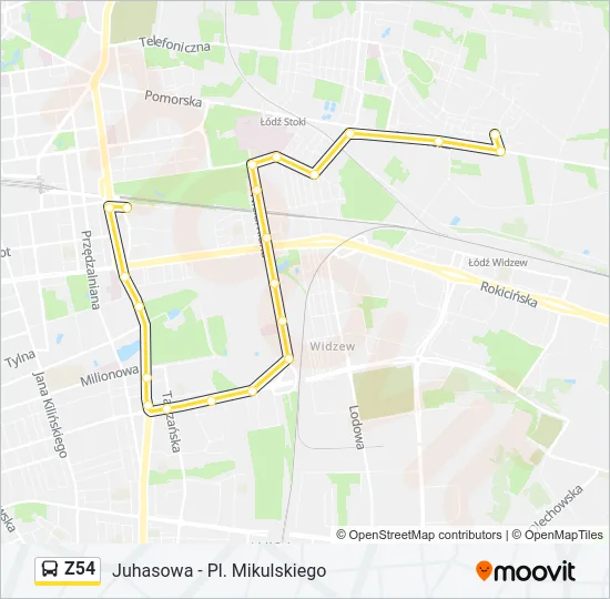 Автобус Z54: карта маршрута