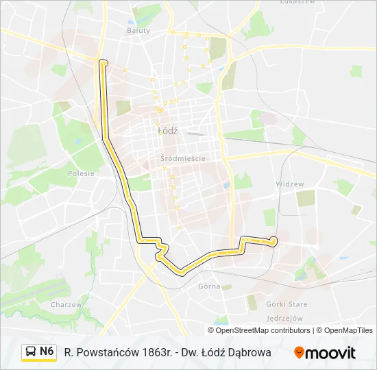 Автобус N6: карта маршрута