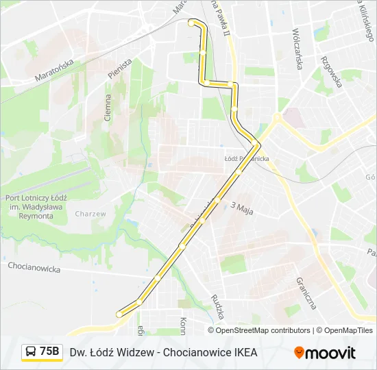 75B Bus Line Map