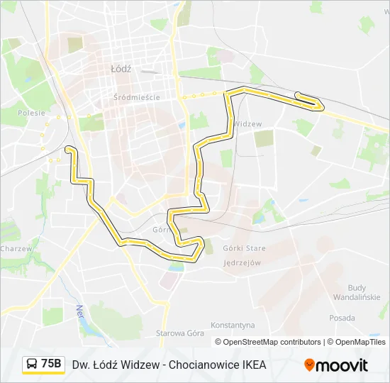 75B Bus Line Map