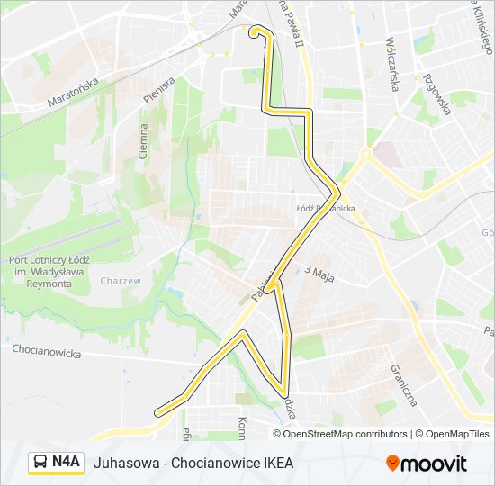 N4A bus Line Map