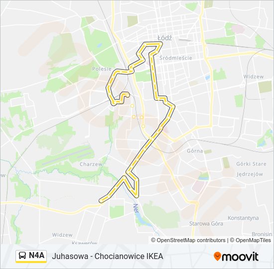 N4A bus Line Map