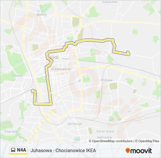 N4A bus Line Map