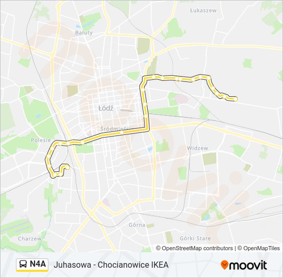 N4A bus Line Map