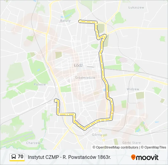 Автобус 70: карта маршрута