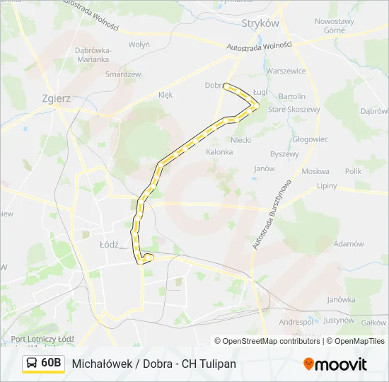 60B Bus Line Map