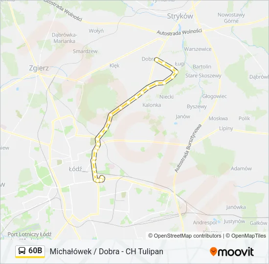 60B Bus Line Map