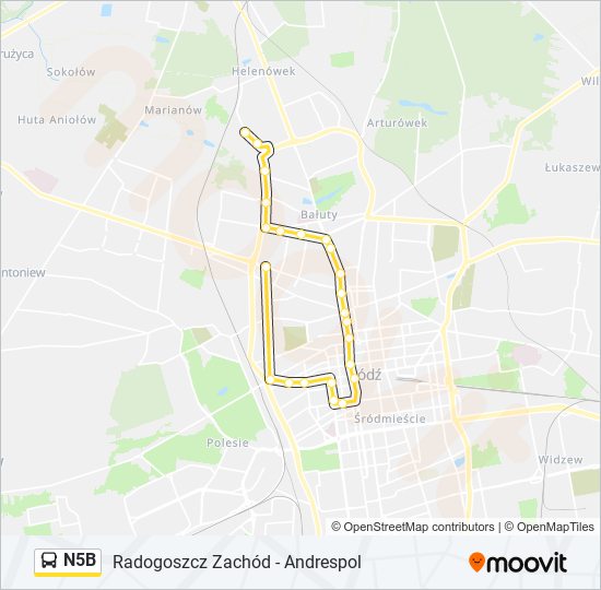 N5B bus Line Map