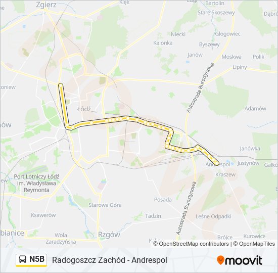 N5B bus Line Map