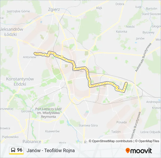 96 Bus Line Map
