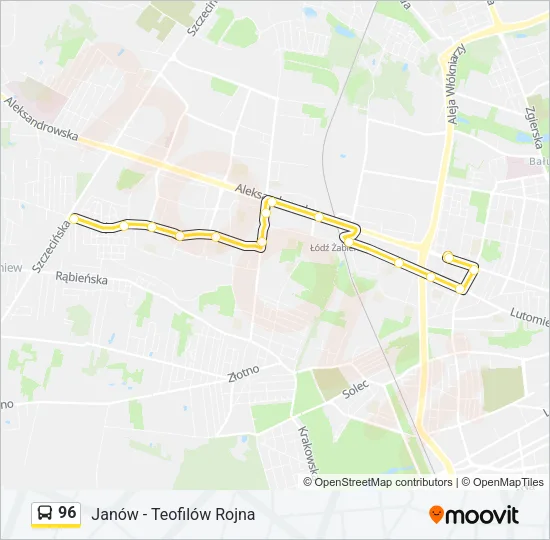 96 Bus Line Map