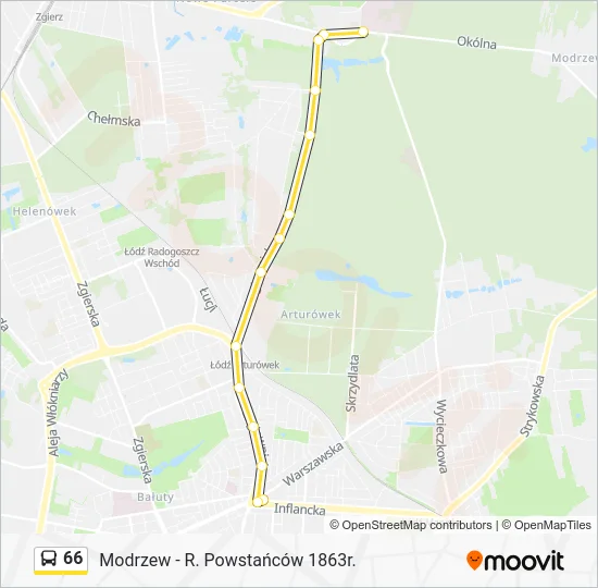 Автобус 66: карта маршрута