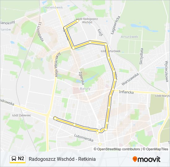 N2 bus Line Map