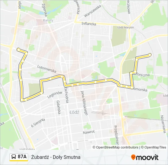 Автобус 87A: карта маршрута