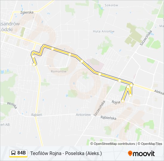 84B bus Line Map