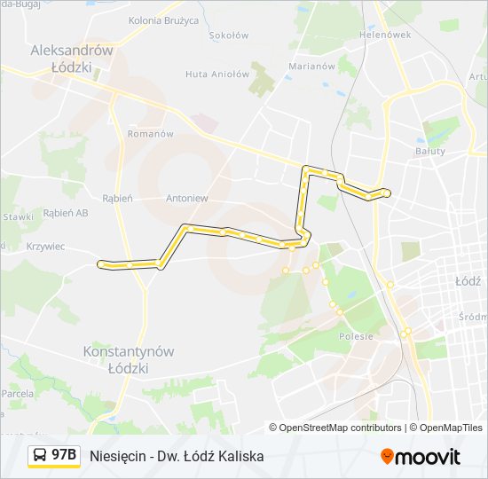 97B bus Line Map