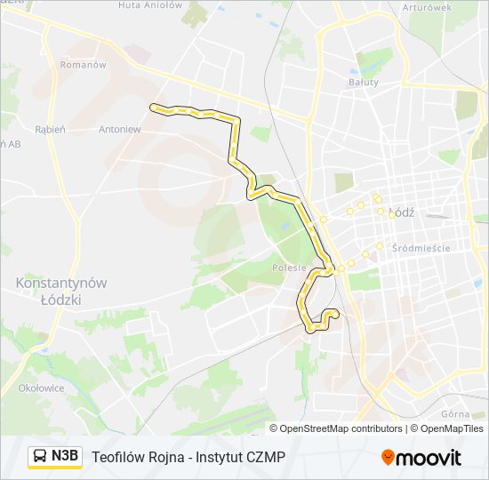 N3B bus Line Map