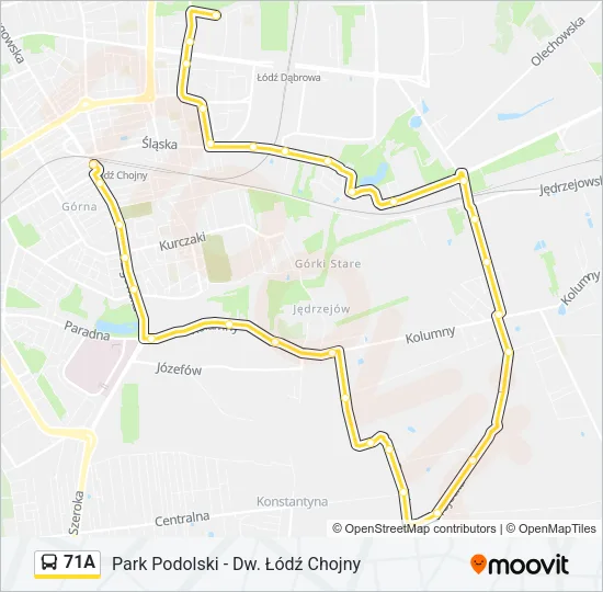 71A Bus Line Map
