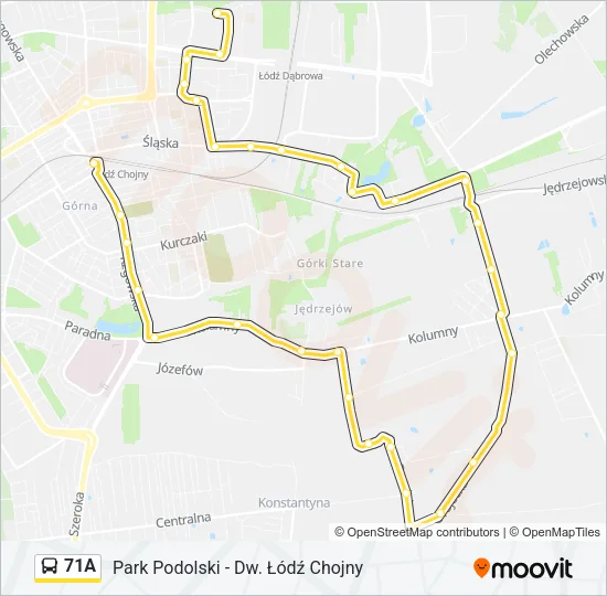 71A Bus Line Map
