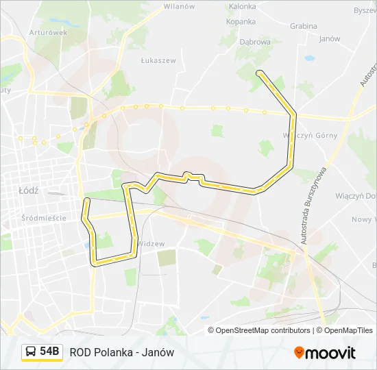 Автобус 54B: карта маршрута