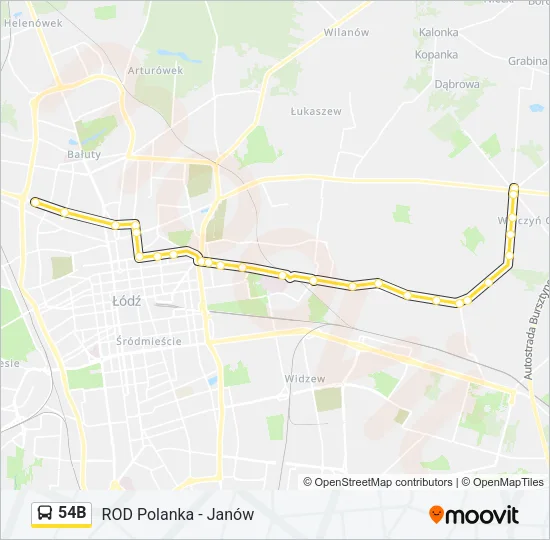 54B Bus Line Map