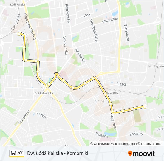 52 bus Line Map