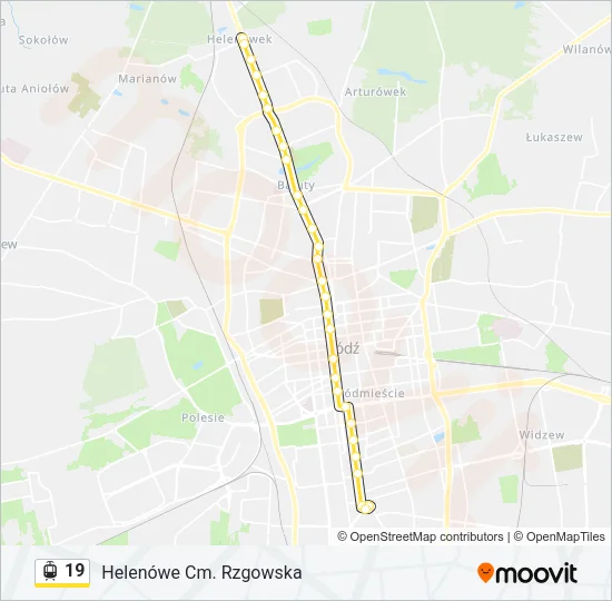Трамвай 19: карта маршрута