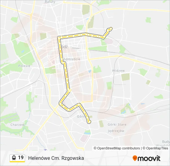 Трамвай 19: карта маршрута