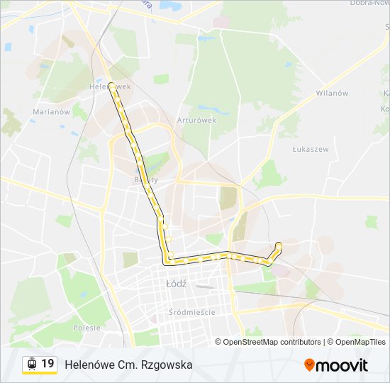 Трамвай 19: карта маршрута