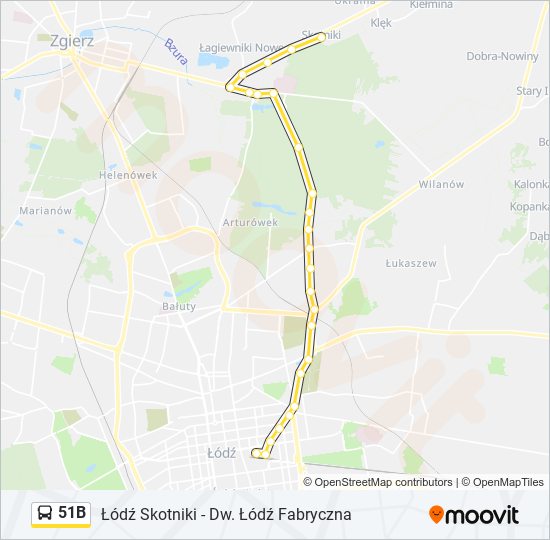 51B bus Line Map