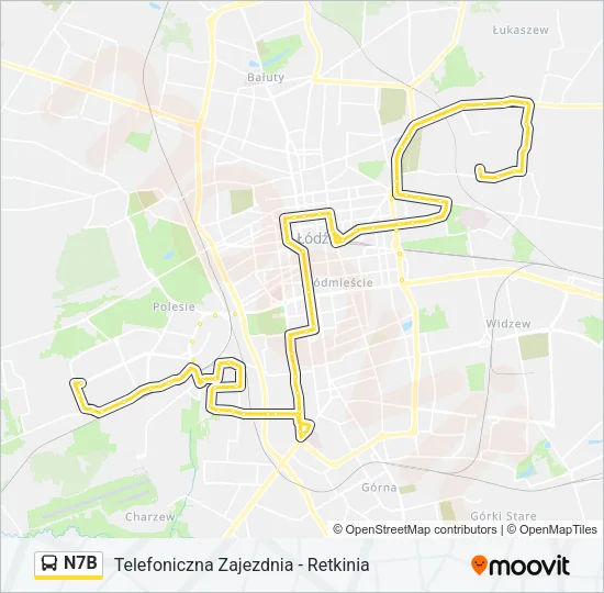 N7B Bus Line Map