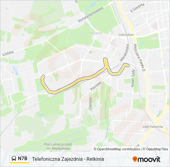 Автобус N7B: карта маршрута